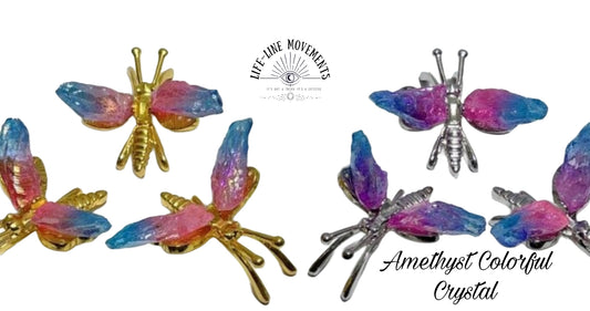 Aura Blue Pink Green Amethyst Dragonfly