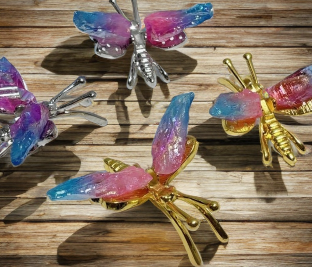 Aura Blue Pink Green Amethyst Dragonfly